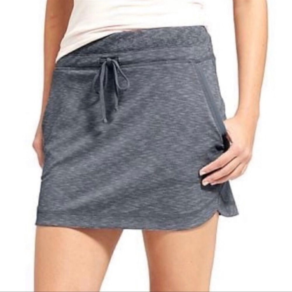 Athleta Space Dye Knit Techie Terry Skirt Blue M